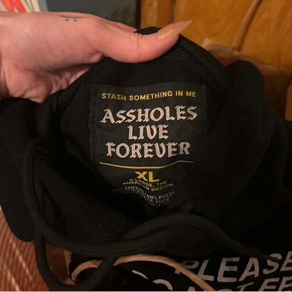 Black Hoodie with Bold Text - Picture 3 of 3